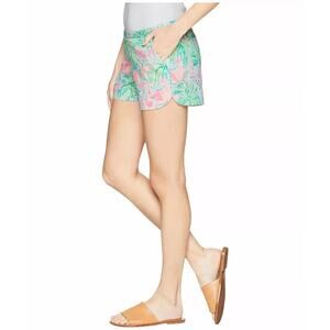 NWT Lilly Pulitzer Women's Seasalt Blue On Parade Chino Adie Shorts Size 0